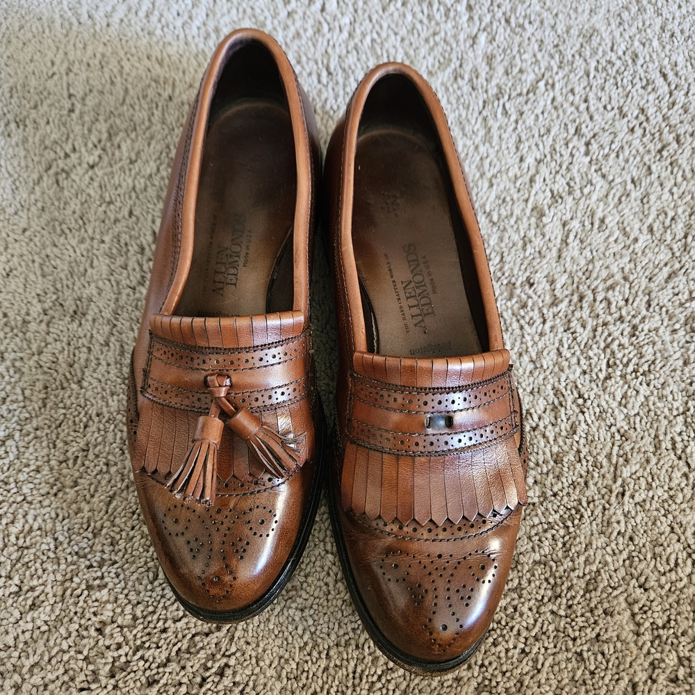 Brown Leather Tassel Loafers